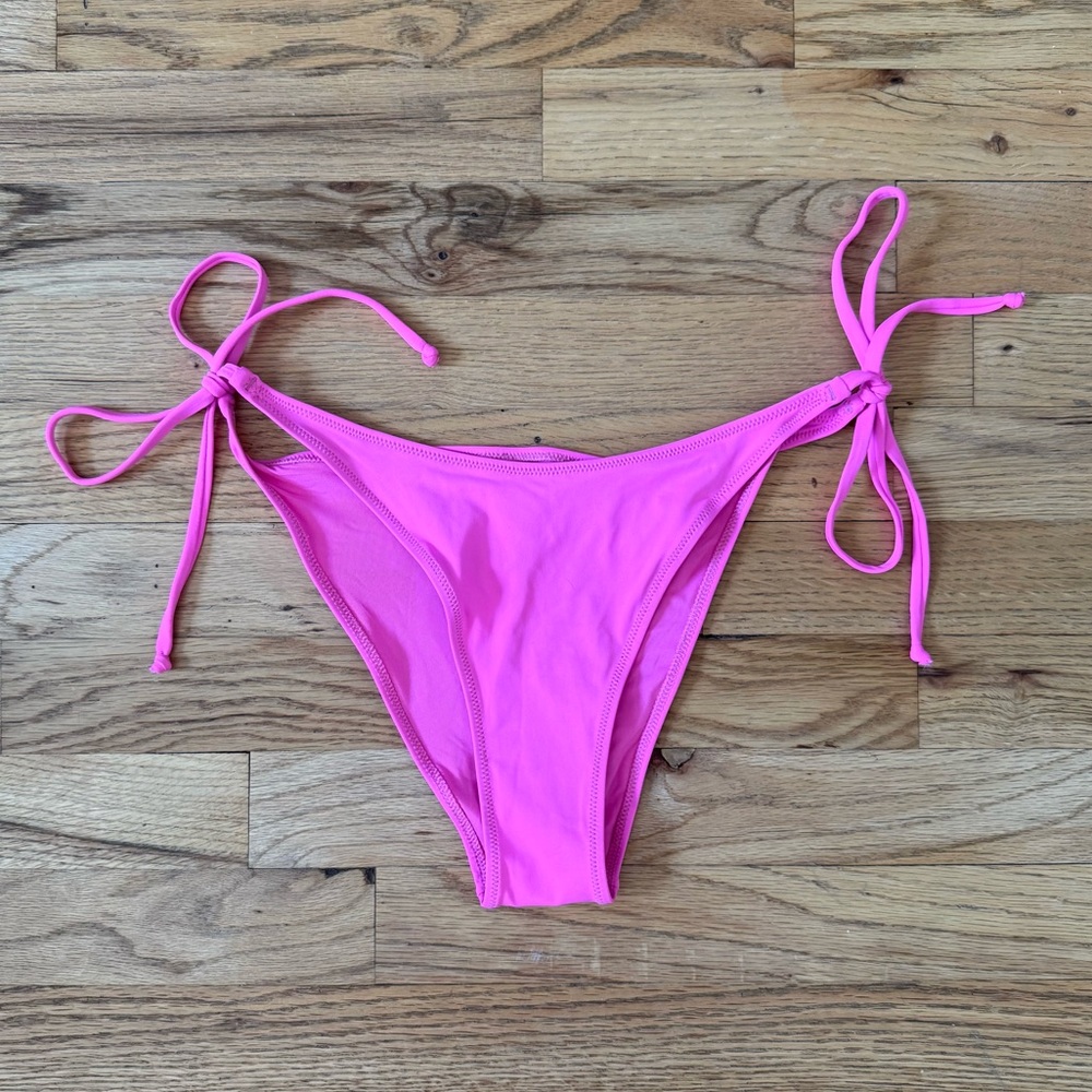 Skims Dipped Tie Bikini Bottoms Size M Taffy Pink
